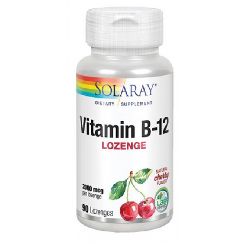 Vitamina B12 2000 mcg 90 Comprimidos Sublinguales Solaray