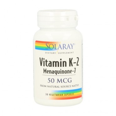 Vitamia K-2 Menaquinone-7 30 cápsulas vegetales de 50μg Solaray