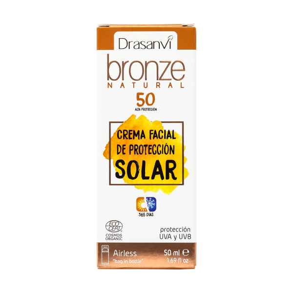 Crema protección solar facial bio SPF50 Bronze Drasanvi